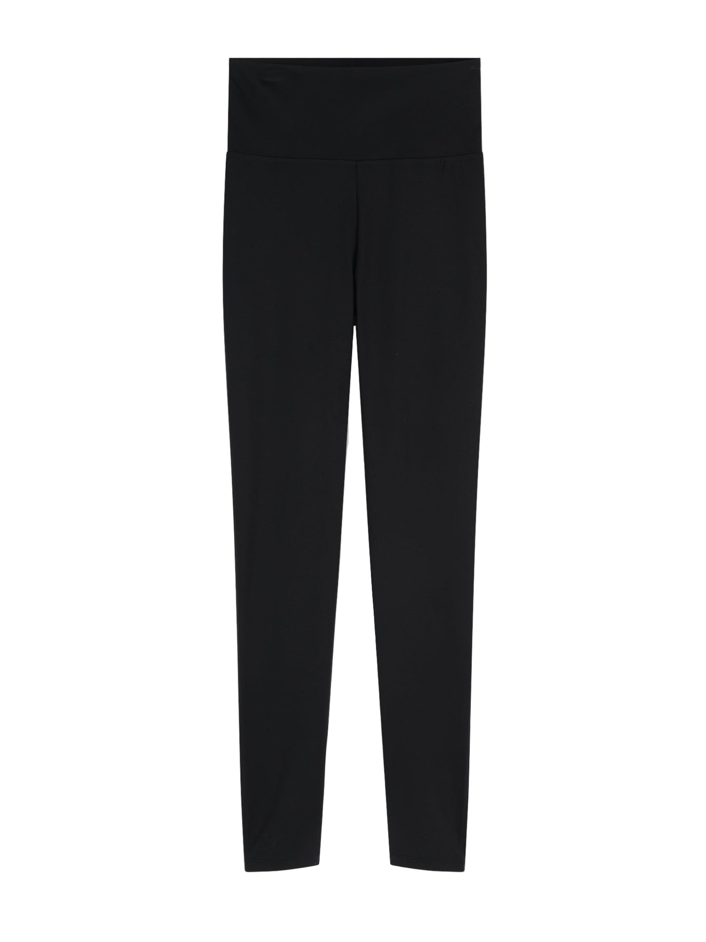 Hose Leggings Navy-80% Recycled für Damen, hohe Taille, aus hochwertigem Stretchmaterial, dunkelblau und flach auf weißem Hintergrund präsentiert.