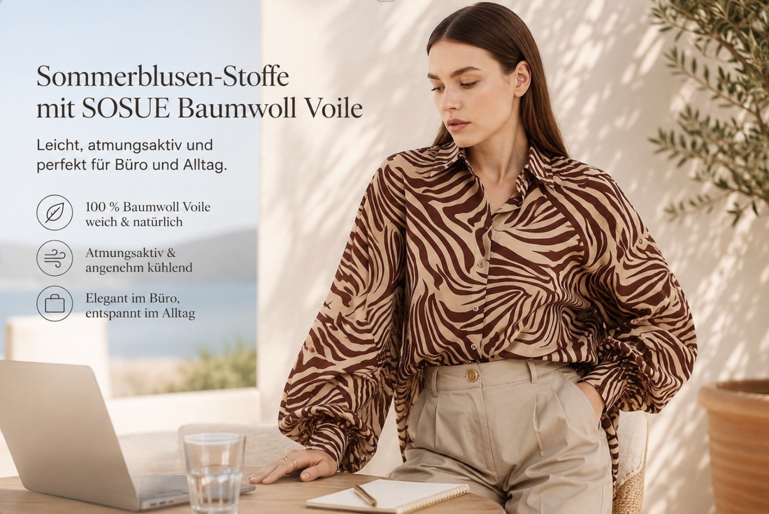 Vergleich verschiedener Sommerblusen-Stoffe mit SOSUE
