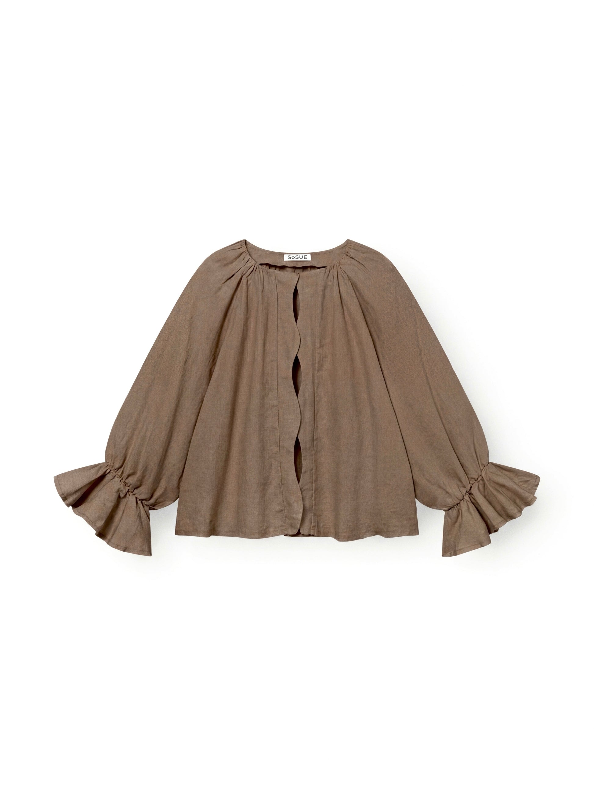 Blouse Wave Linen Soft Brown – SOSUE GmbH