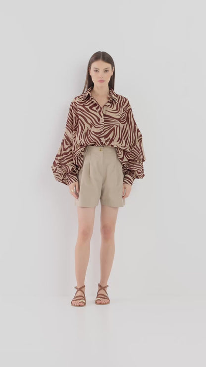 Antonia Voile Zebra Brown