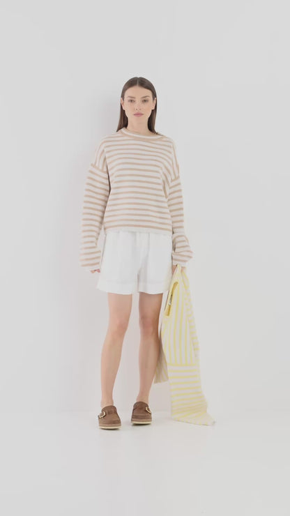 Pullover Sailor Beige Offwhite