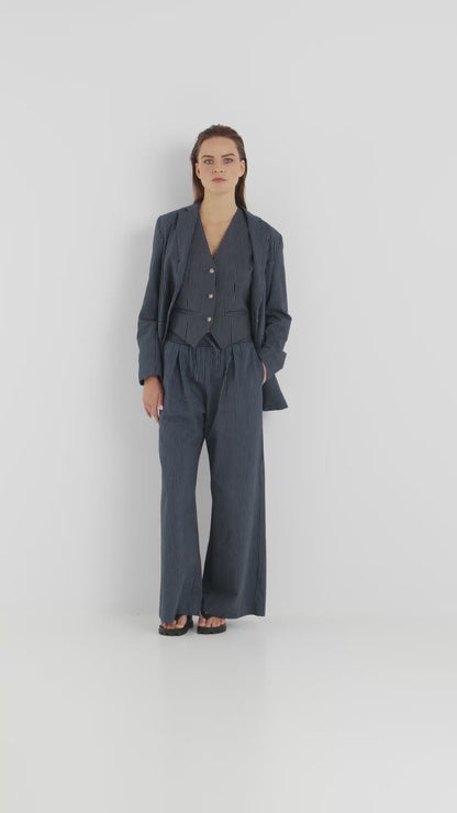 Gilet rayé marine