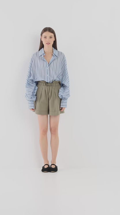 Antonia Voile Blue Stripes