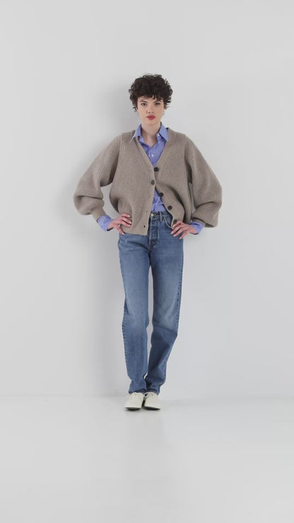 Antonia Rib beige cardigan