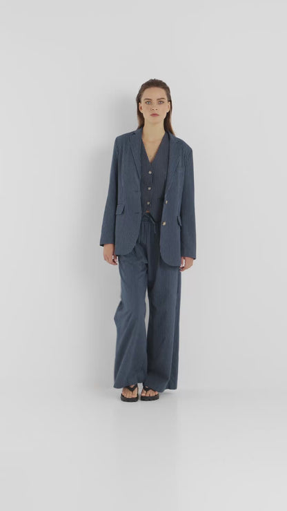 Pantalones de rayas marino