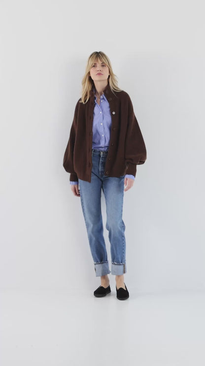 Brown Bomber Cardigan
