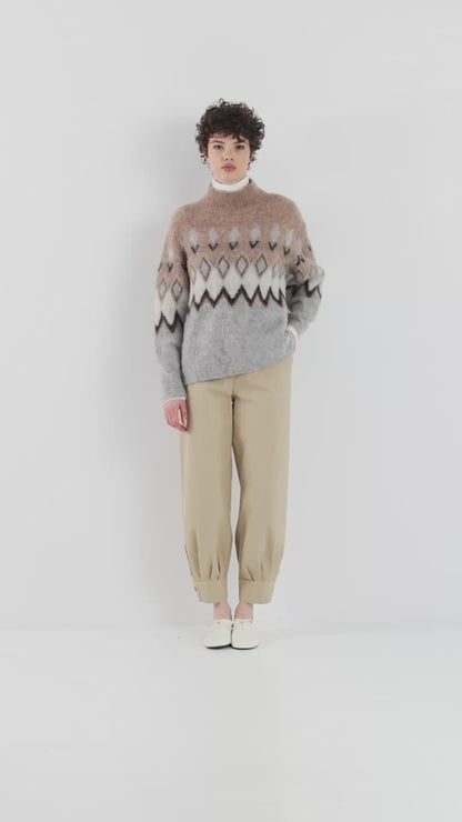 Brushed Norwegian Sweater Beige