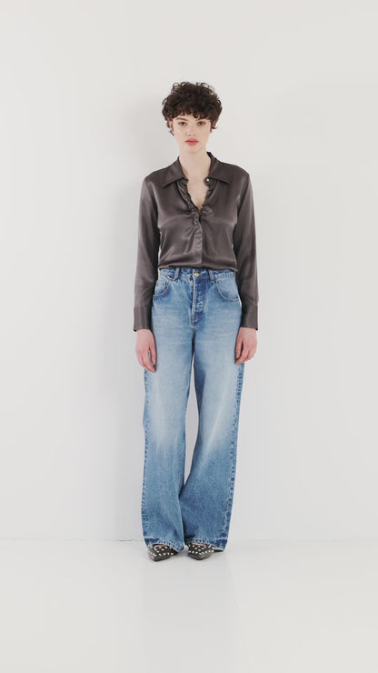 Blouse Ella Shiny Grey