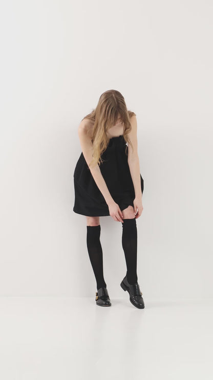 Vestido plisado negro