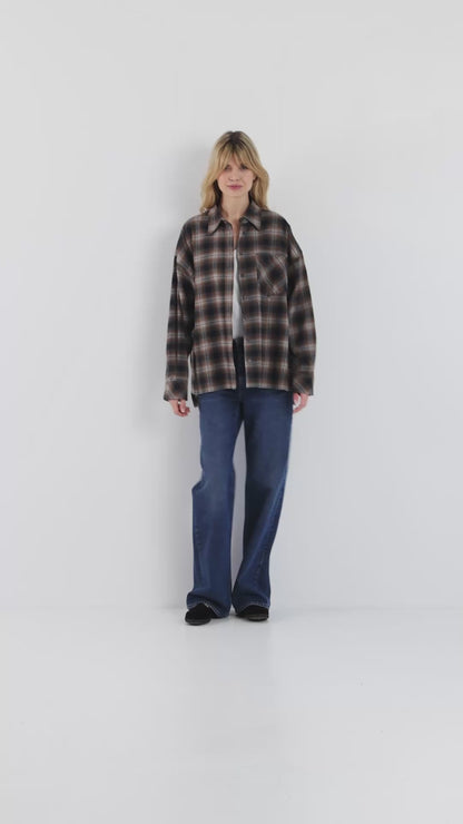 Bluse Boxy Check Long
