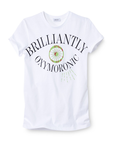 Hipolyta - Weißes Shirt mit Druck/Apfelgrün